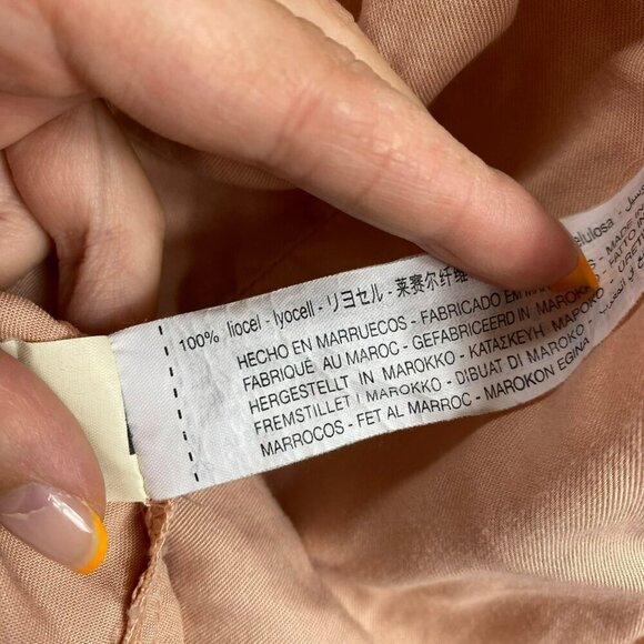 Zara Light Pink Button Tie Waist T Shirt Dress XSmall - Picture 11 of 12